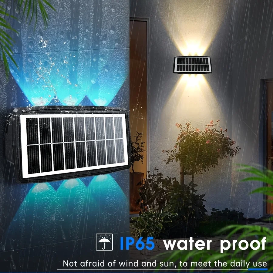 Solar Wall Washing Lamp 4/6/8 LED Waterproof Outdoor LED Wall Light Courtyard Lamp Decorative Balcony Garden Atmosphere Lights