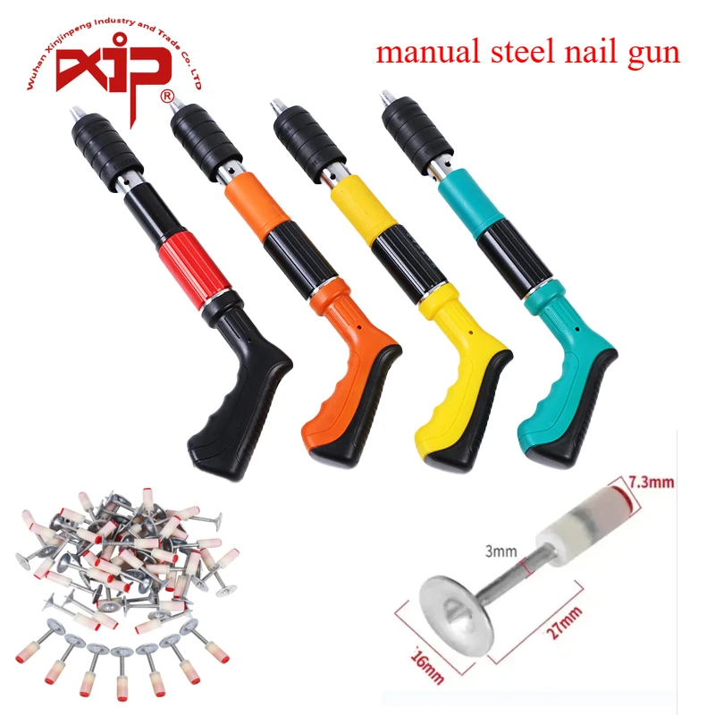 Mini Manual Steel Nail Gun Silence Wall Fastener Air Nail Gun Set Nail One-handed Operate Concrete Walls Fastening Tool