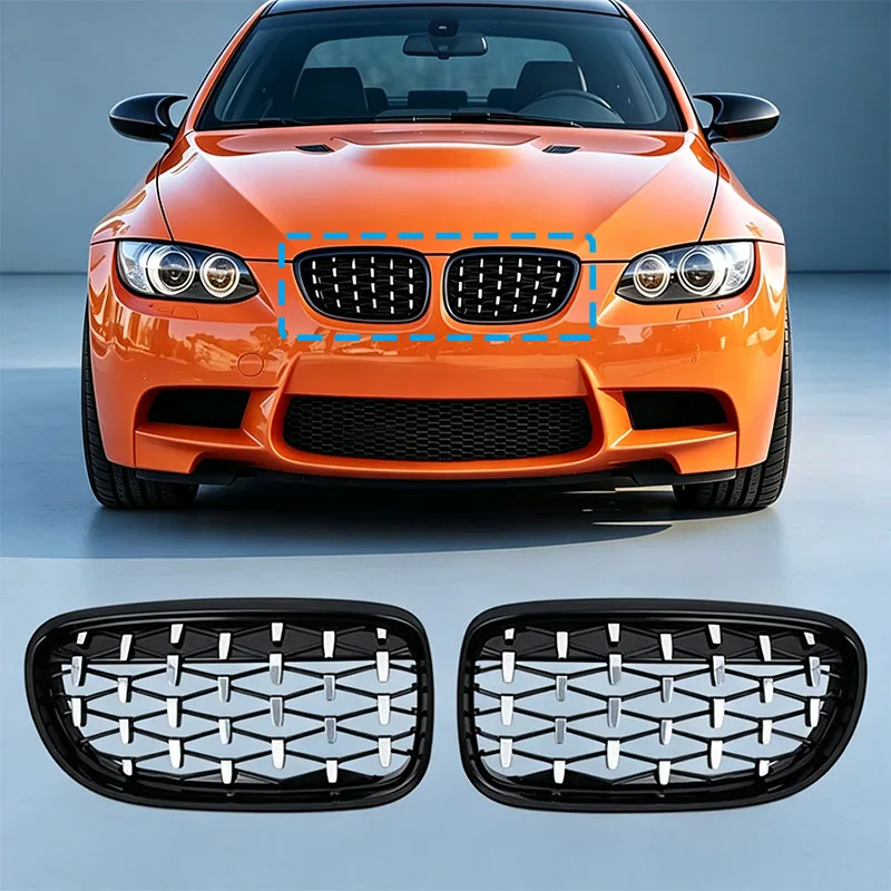 FOR BMW 3 Series E92 2010–2013 Front Upper Grille – Diamond/Starlight Style Kidney Grille OE 51137201967 51137201968