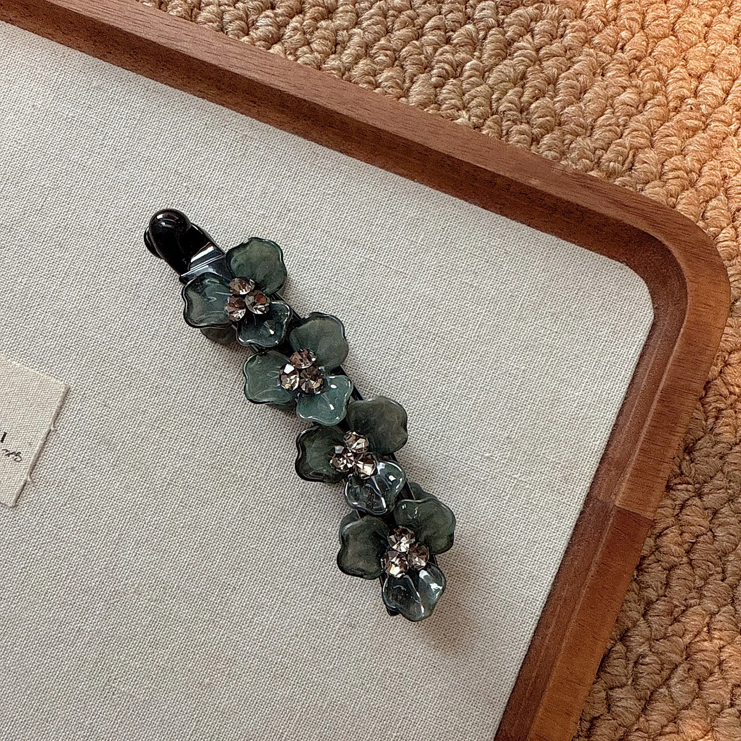 

Korean Acetate Flower Rhinestone Banana Clip Effortless Chic for Sophisticated Women Who Demand Luxury Hair Accessory