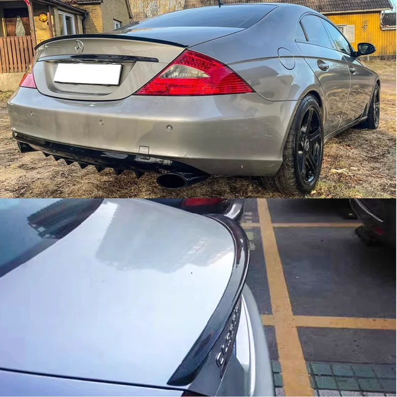 For Mercedes Benz CLS W219 CLS350 CLS550 2005-2010 FRP Carbon fiber Car rear trunk lid spoiler