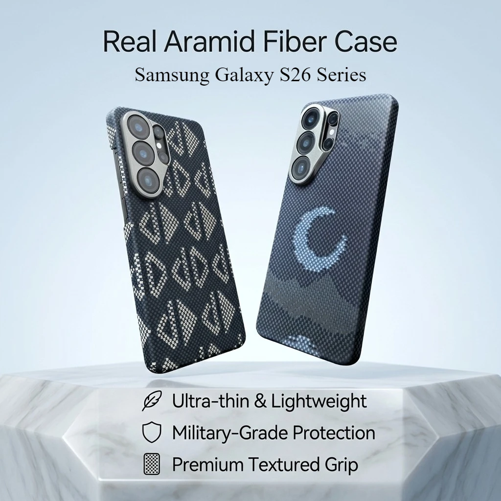 Real Aramid Fiber Case For Samsung Galaxy S26 S26+ S26 Ultra Ultra Light Shockproof Minimalist Matte Phone Cover 600D Weave