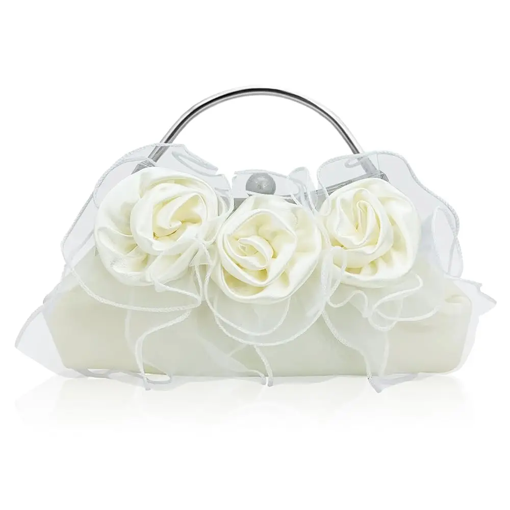 

Элегантная цветочная сумочка-клатч для женщин, атласная вечерняя сумка с узором из роз для свадьбы, подружки невесты, выпускного вечера, вечеринки, свидания.