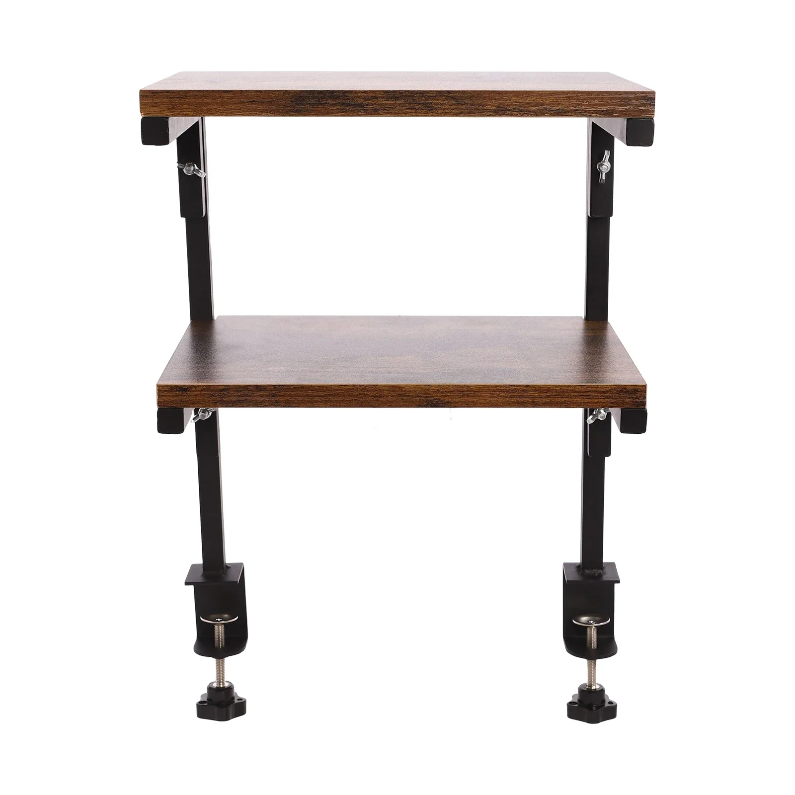 

2-tier 42cm Clamp On Desktop Storage Shelf Total Load Bearing Capacity 20kg Rectangular