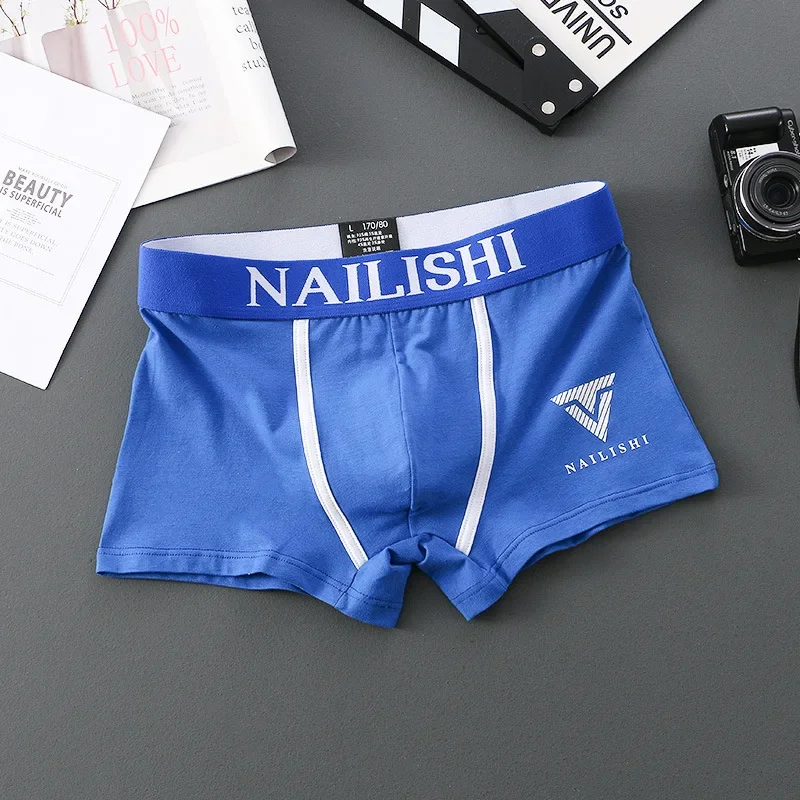 1/2PCS männer Boxer Baumwolle Atmungsaktive Unterwäsche Mode Shorts Brief Trend Mid-taille Viereck Shorts Flache Ecke person – Detail 15