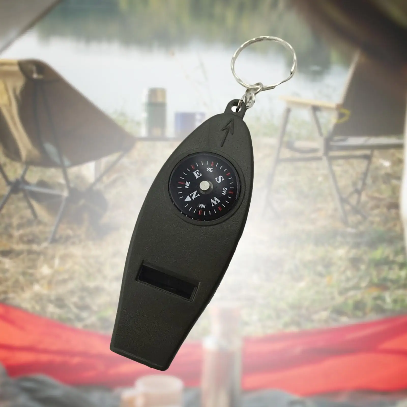 Fluitjethermometer, Combo Survival Multitool, sleutelhanger Fluitje Noodsleutelhanger voor de jacht buiten wandelen