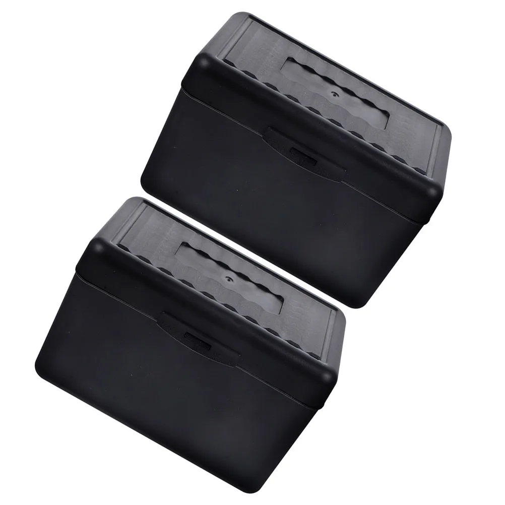 

2pcs Black Card Box Office Notes Office Accessory Holder Desk Organizer Storage Case Business Cards MultiFunction