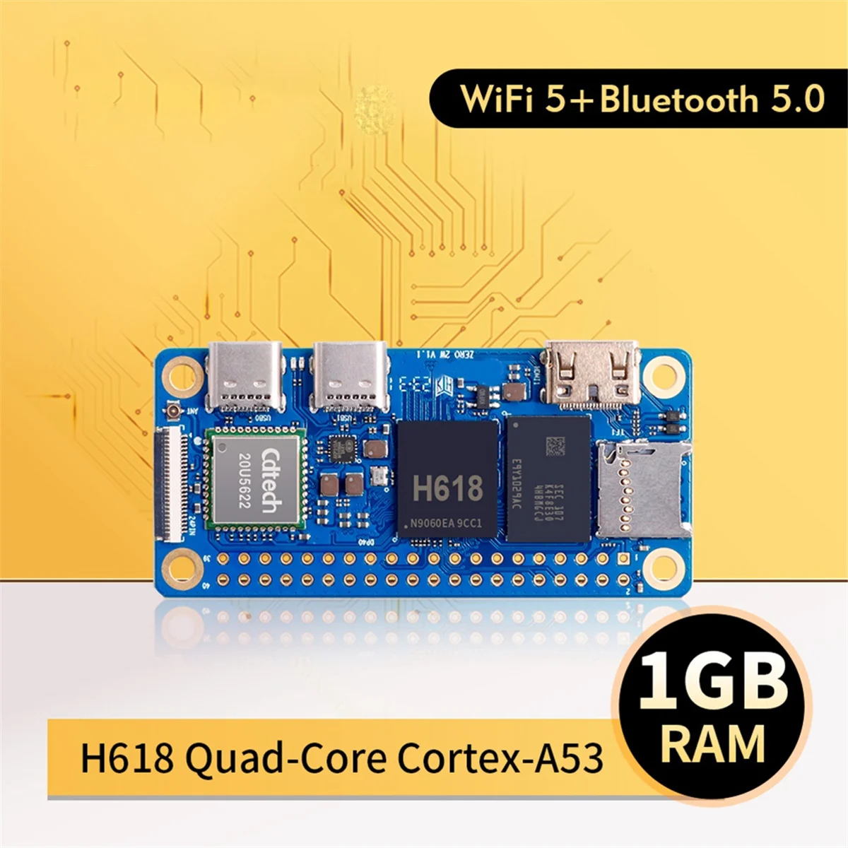 AD41-For Orange Pi Zero 2W 1GB RAM DDR4 كمبيوتر صغير Allwinner H618 Orange Pi Zero 2W WiFi Bluetooth SBC لوحة واحدة