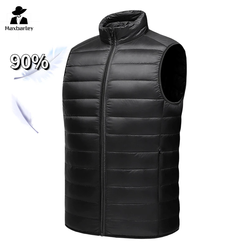 Down Jacket Vest Jacket Men's Winter 2024 Fashion Lightweight Sleeveless White Duck Down Coat Women's Portable Warm Down Jacket