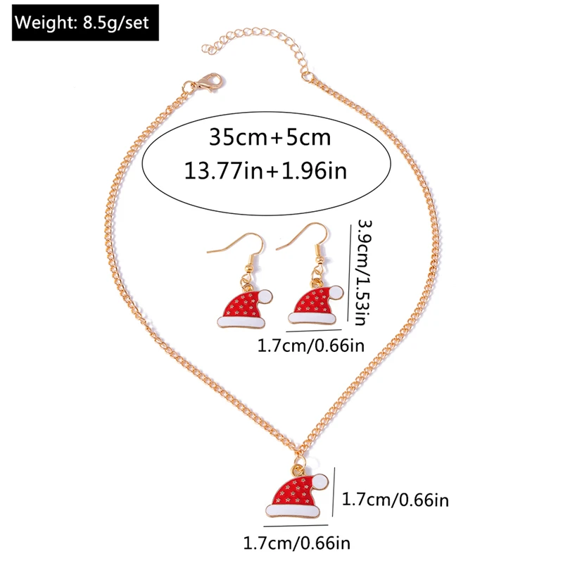 Mode Frohe Weihnachten Baum Schneemann Hirsch Baum Halskette Ohrringe Schmuck-Set für Frauen Mädchen Neujahr Festival Schmuck Geschenke – Detail 25