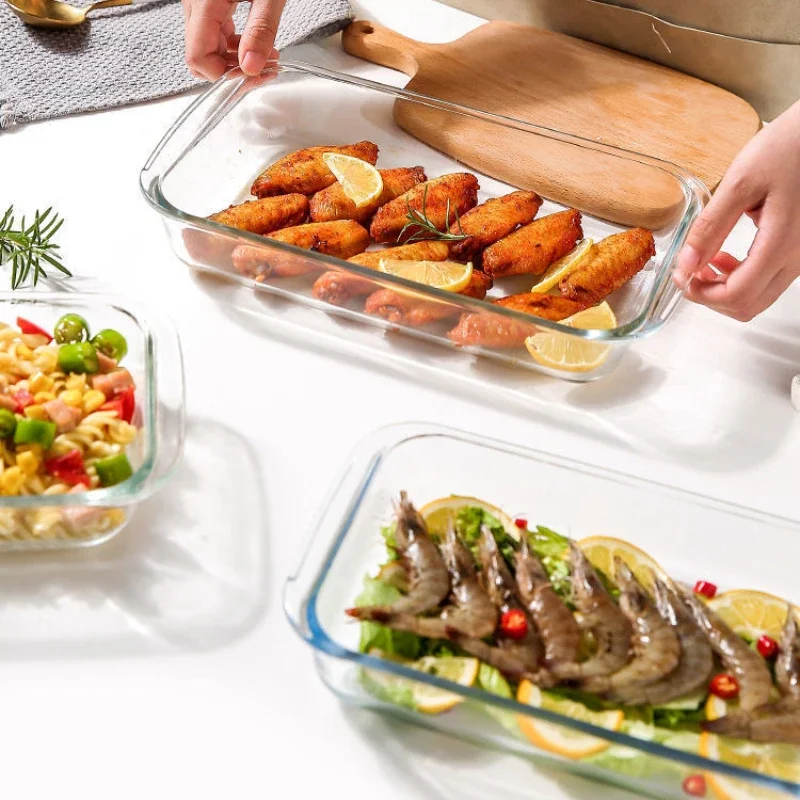

Glass Baking Sheet Kitchen Gadgets Bread Pan for Baking Tools and Accessories Oven Tray Bakeware Cooking Utensils Utensil Dishes