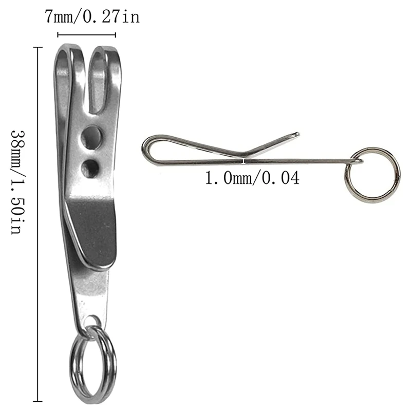 Multi-Purpose Clip Keychains Suspension Clip Tool With Carabiner Perfect For Hanging EDC Tools, Flashlights Etc.