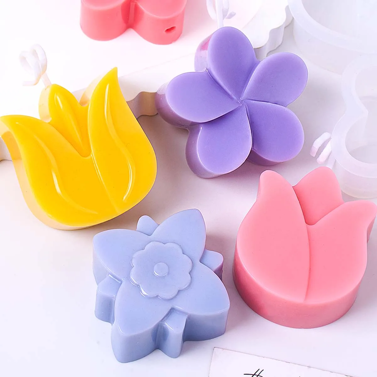 Blume Kerze Silikon Form 3D Tulpe Orchidee Blume Aromatherapie Seife Gips Handwerk Harz Form DIY Schokolade Eis Kuchen Backform