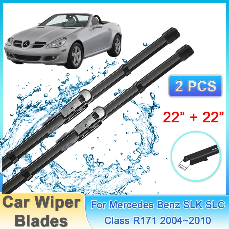 

2x для Mercedes Benz SLK SLC Class R171 2004 ~ 2010, щетки стеклоочистителя планшета, чистые лобовое стекло, шайбы, автомобильные аксессуары