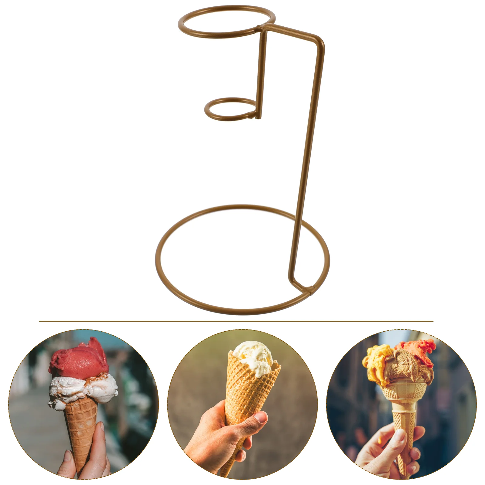 

Stand Ice Cream Cone Cones Holder for Decorate Popcorn Golden Display French Fries Man