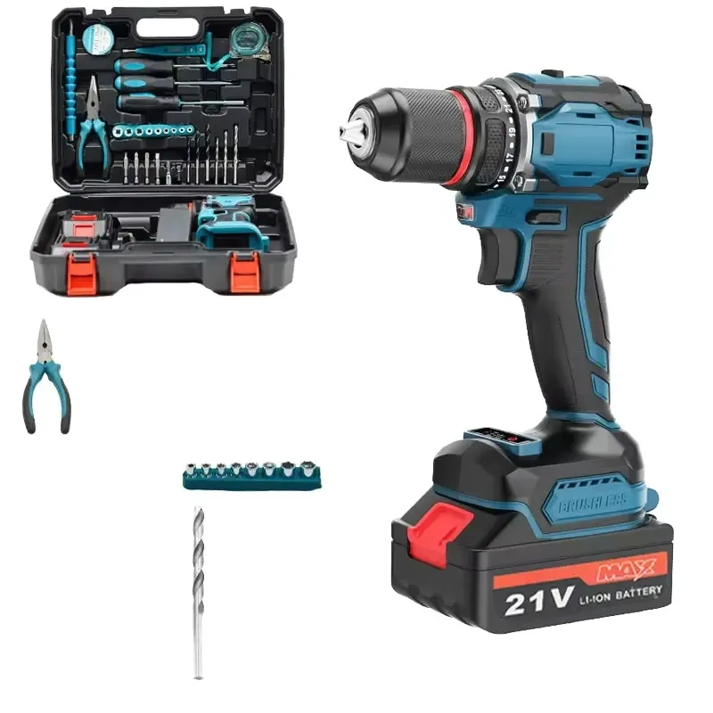 

Brushless Drill Wholesale High Performance Cordless Impact Drill Variable Speed Professional Tool Battery Power Drill