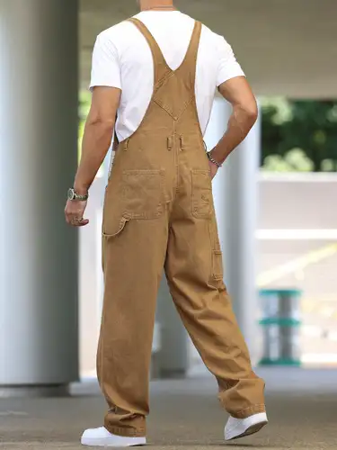 Imagen 2 del producto Mono vaquero de cuatro estaciones para hombre, tipo suelto, estilo informal de moda diario, pantalones con tirantes para ropa de trabajo callejera