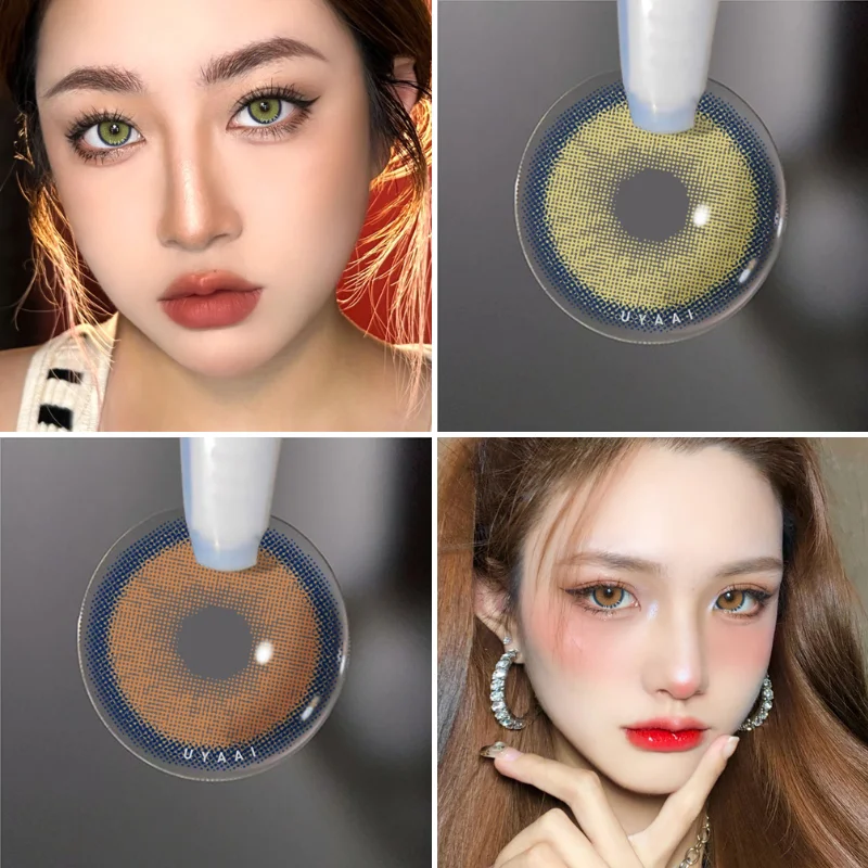 UYAAI 2 Teile/para Natürliche Farbe Kontaktlinsen Für Augen Neue Flare Colorcon Linsen Schönheit Augen Farbe Kontakte Natürliche Look Kosmetik