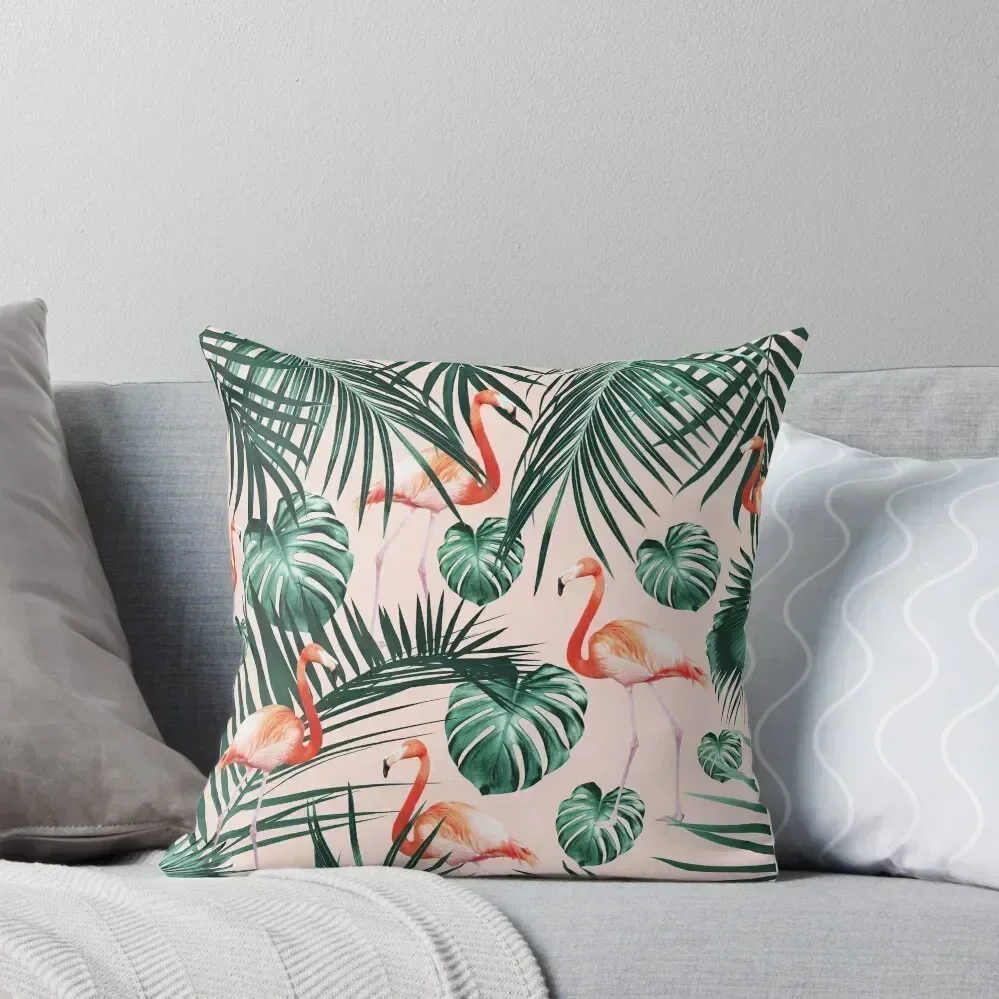 

Tropical Flamingo Pattern #2 #tropical #decor #art Throw Pillow Plaid Sofa Luxury Pillow Case pillow