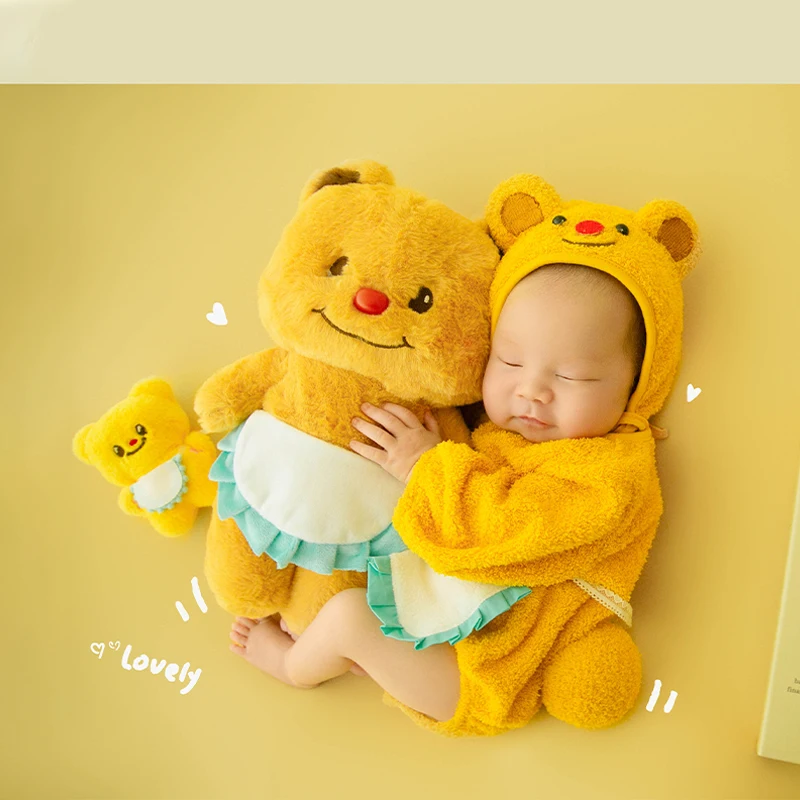 Simpatico orso Kawaii bambola vestiti per fotografia neonato costumi per bambini libro di pane puntelli orso giocattoli di peluche servizio fotografico per neonati creativi