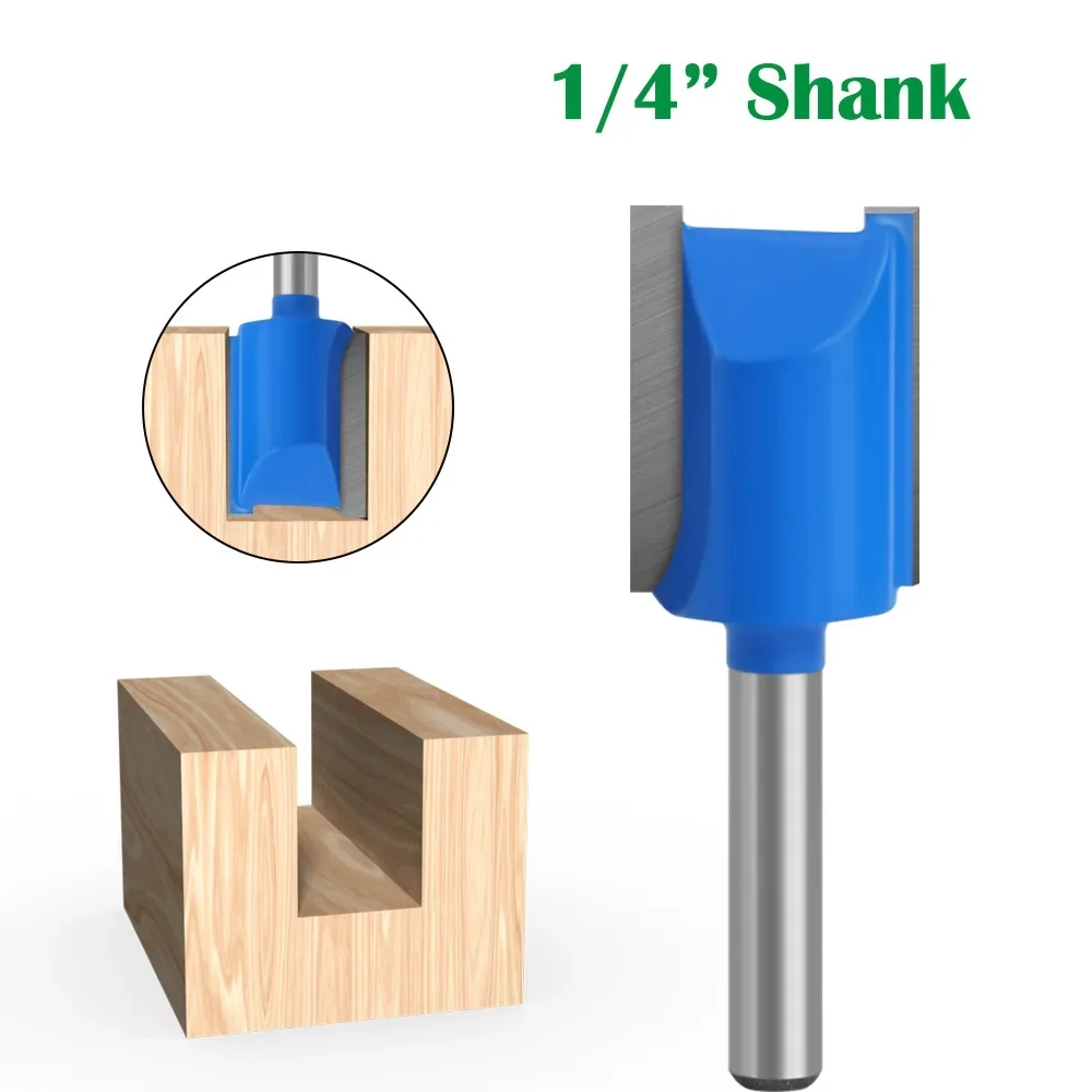 1PC 6mm or 6.35mm Shank Double Flute Straight Bit Milling Cutter for Wood Tungsten Carbide Router Bit Woodwork Tool