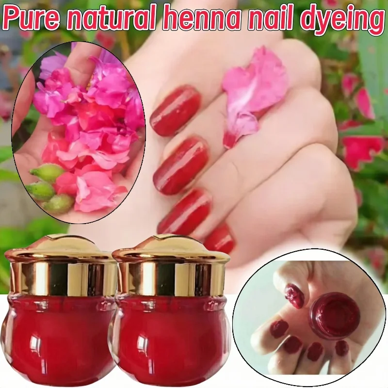 Pure Natural Henna Plant Nail Dyeing Henna Cream Bottled for Women Man Fingernails Red