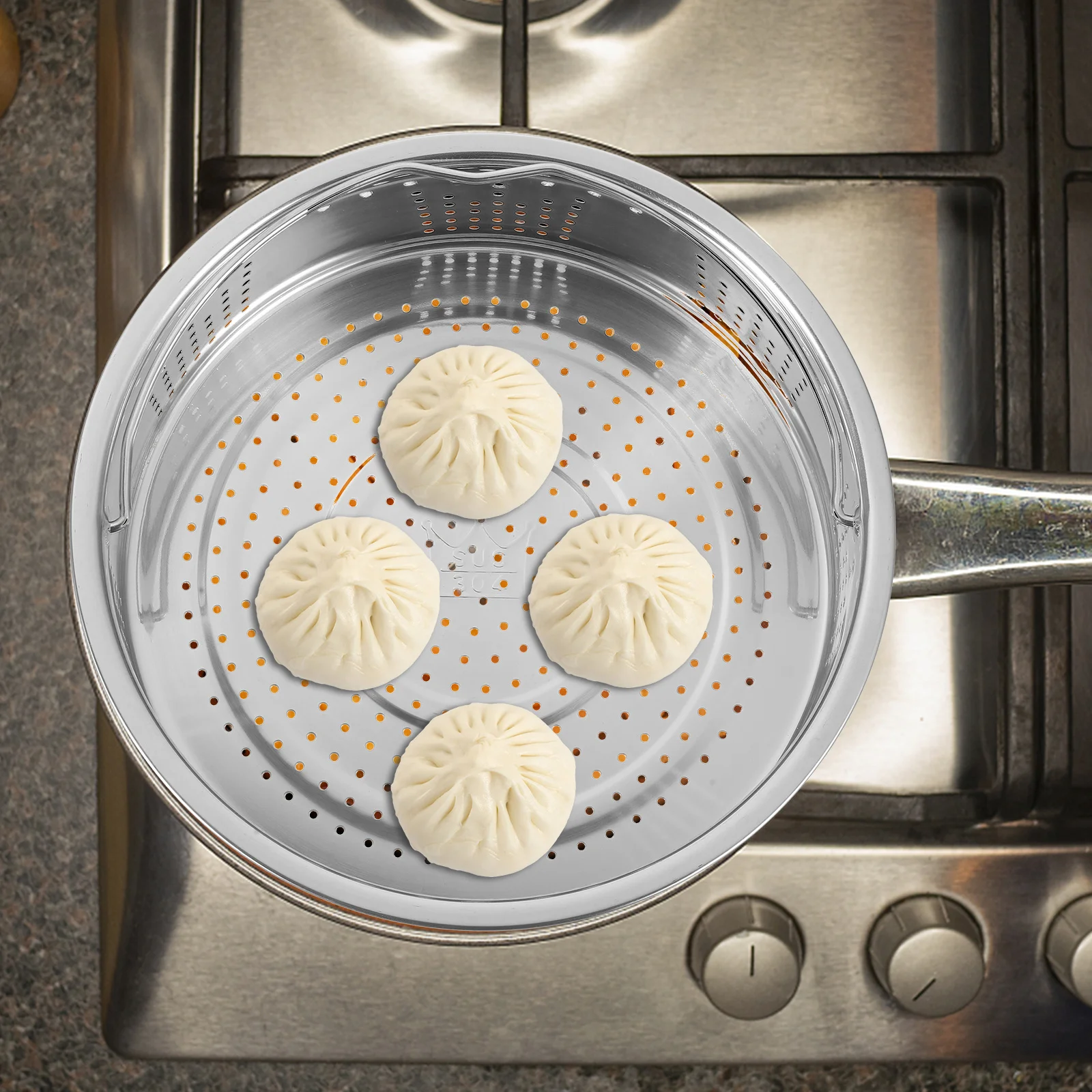 

Stainless Steel Rice Cooker Steamer Basket Premium Material Long-Lasting Use for Eggs Sweet Potatoes Fish Seafood Easy Clean