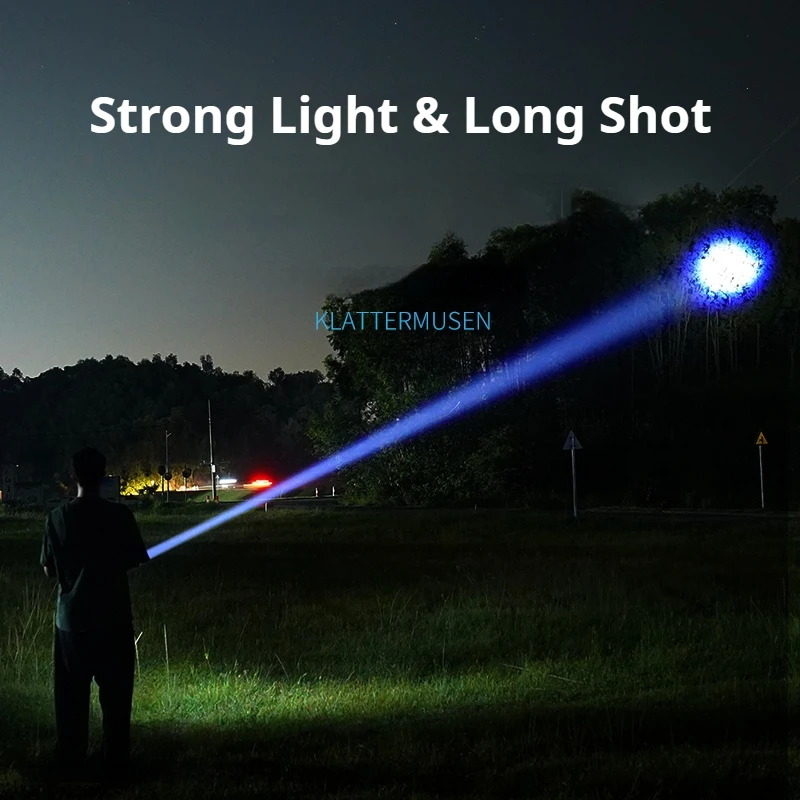 Smiling Shark SD5246 Rechargeable Flashlight, Super Birght M60 Zoomable Torchlight, for Outdoor Camping, Hiking, Fishing