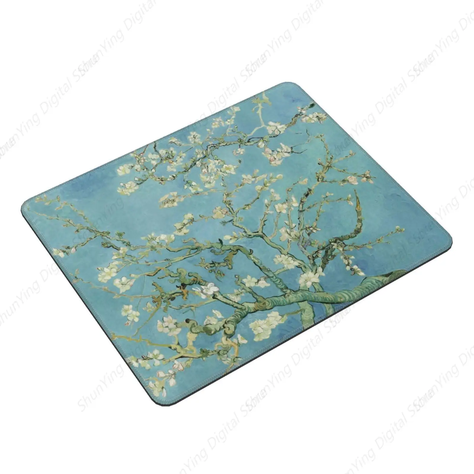 Van Gogh Almond Print Mouse Pad Small Rectangular Table Pad With Stitched Edges Anti Slip Suitable For Home Office Games