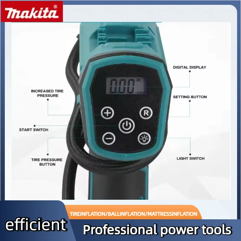 Беспроводной насос Makita, электрический воздушный насос, автомобильный ручной воздушный компрессор для шин, автомобильный воздушный автоматический компрессор, электроинструмент