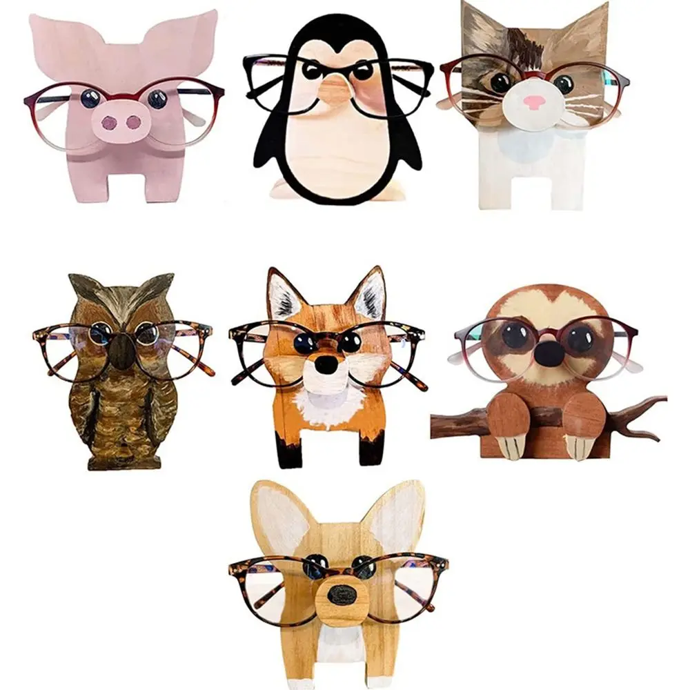 Porte-lunettes en bois en forme d\'animal, porte-lunettes de soleil créatif, présentoir de lunettes, décor de bureau à domicile et au bureau, mode