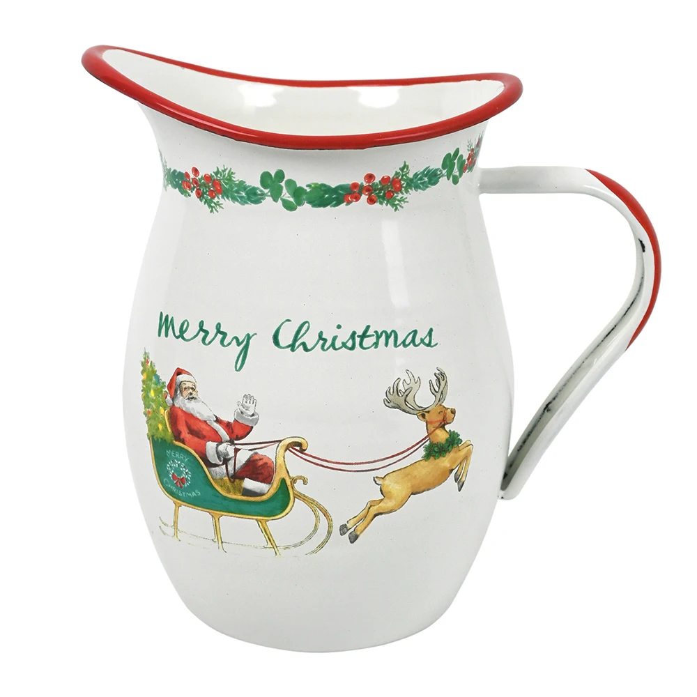 1 Pcs Metal Enamel Kettle Durable And Reusable Indoor And Outdoor  Suitable For Camping Farmhouse And Part Christmas decorations