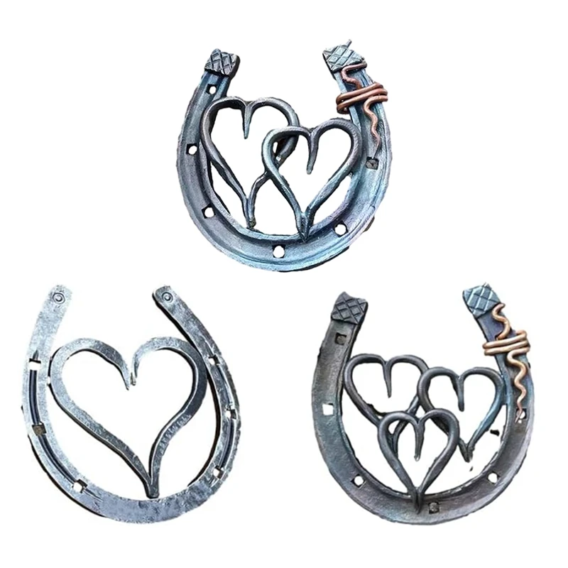 Handmade Horseshoe Cast Horseshoe Wall Decor Good Lucky Horseshoe, Hand Cast Horseshoe With Love Wall Decor C 1 Piece