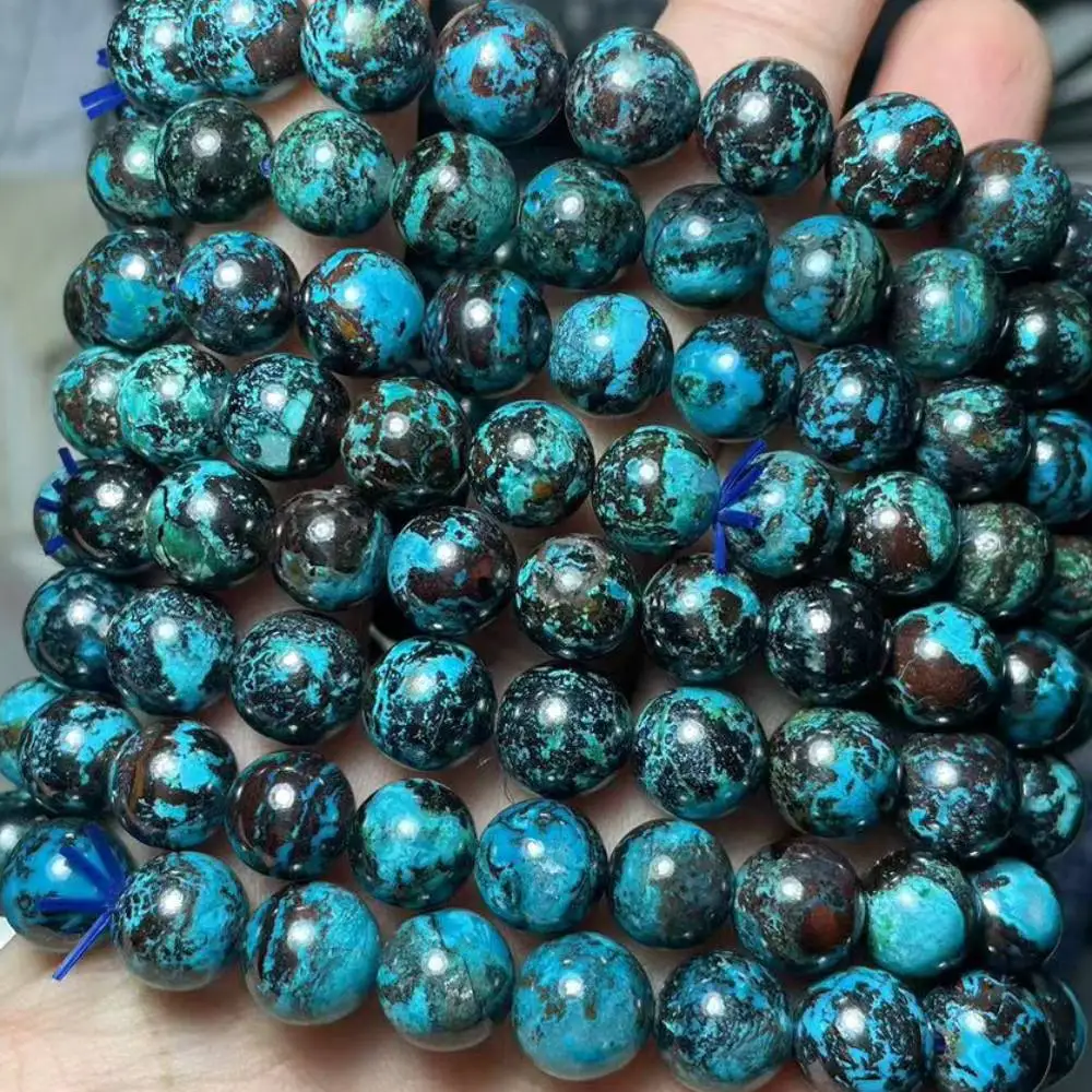 Approx9-9.8mm  A natural chrysocolla bracelet beads  for Jewelry diy making design