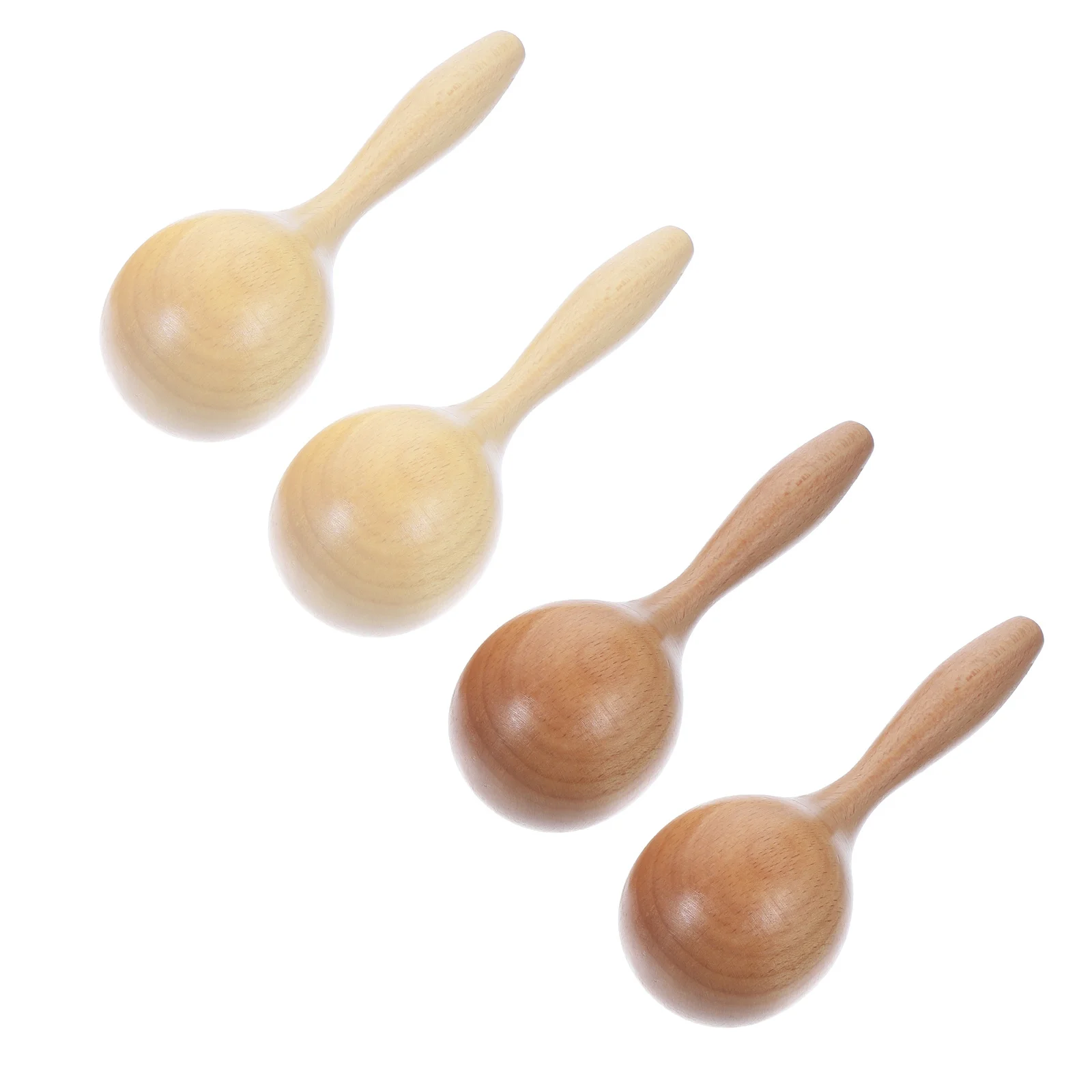 4 قطع من الآلات الموسيقية الخشبية Maracas صانع الضوضاء الهزازات أدوات الإيقاع التعليمية لموسيقى ما قبل المدرسة