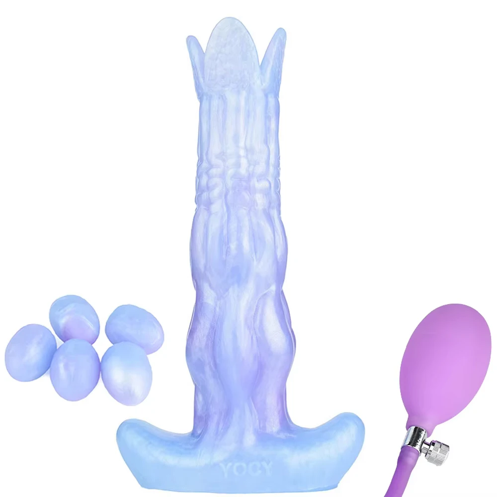 Ovipositor Dildo Pneumatic Monster Dildo with 5 Eggs, 8.1inch Silicone Anal Dildo Anal Plug Adult Sex Toys for Women G Spot