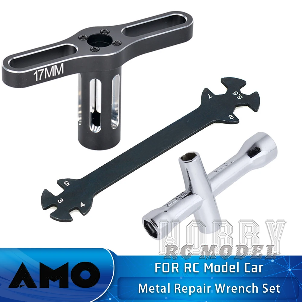 

3pce 17mm Wheel Hex Wrench 4/5/5.5/7mm Small Sleeve Hex Socket Wheel Spanner Tool for 1/8 1/10 RC Car Truck Crawler Buggy Tires