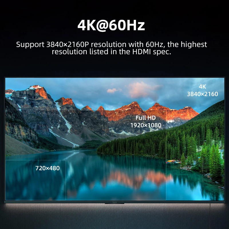 CABLETIME Kabel USB C do HDMI 4K 60Hz Thunderbolt 3 Type C HDMI do Samsung Huawei MacBook Pro Air iPhone 17 16 C do HDMI — zdjęcie produktu 2