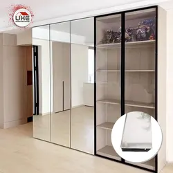 Specchio argento lucido come accessori Hardware per la personalizzazione del telaio in vetro di alluminio armadio con porta in vetro senza telaio