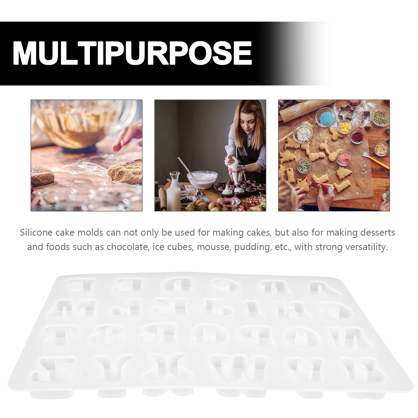 

Letter Candy Mold Silicone Cake Fondant Non-Stick DIY Baking Tool Creative Cookie Mold for Chocolate Candy Letter Molds
