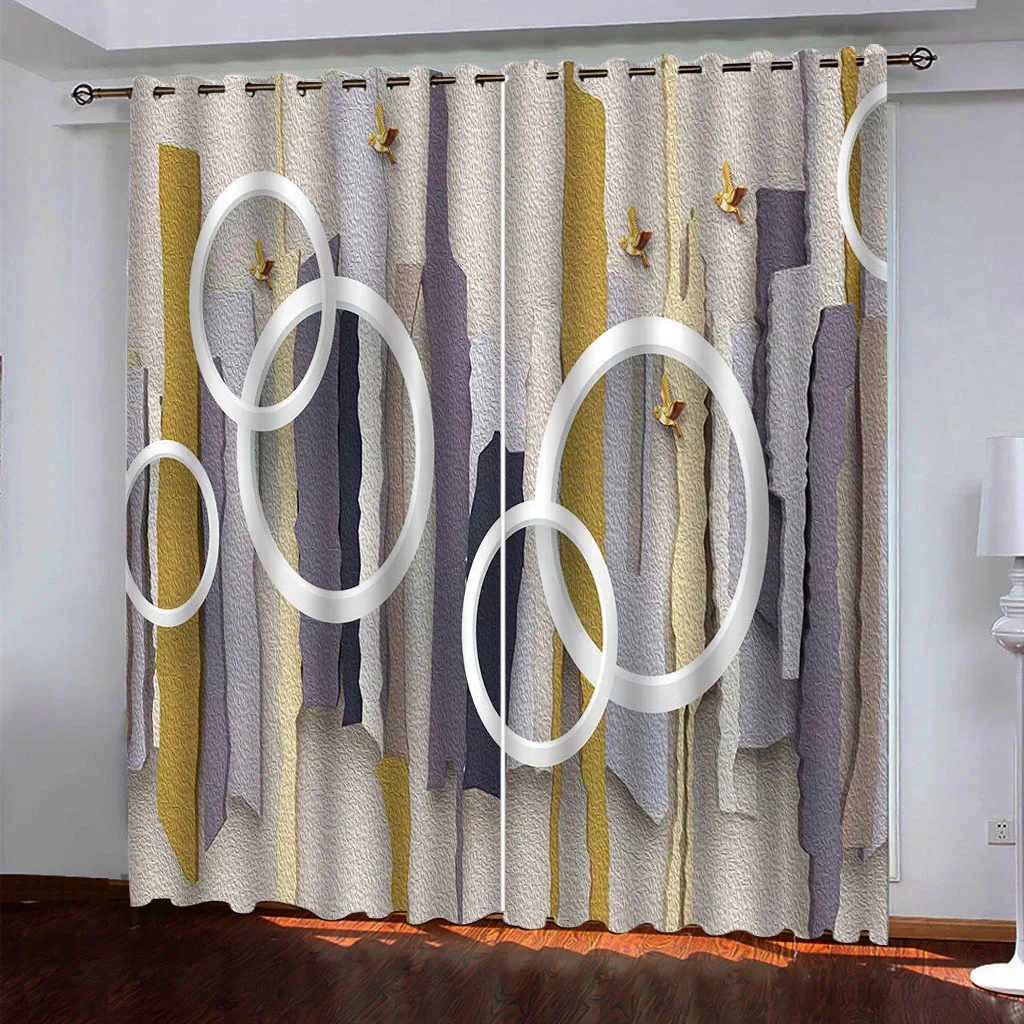 

Curtains For Bedrooms Scandinavian Abstract Background 3D Window Curtains Home Decor Living Room Curtains Kitchen Door Drapes