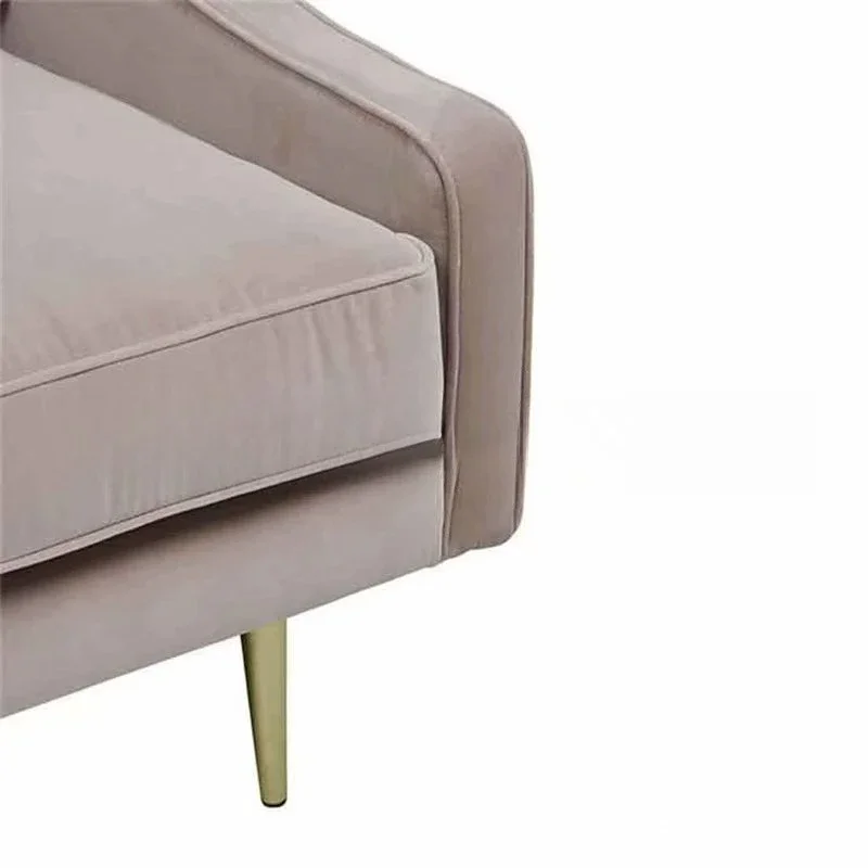 Nordic flannel buckle sofa furniture stainless steel leisure three-person sofa reception sofa