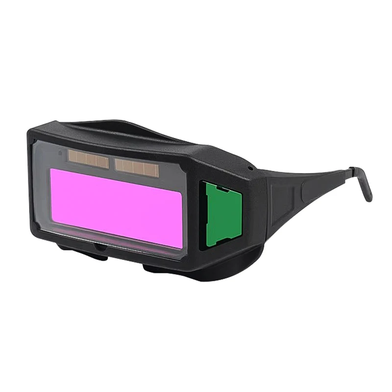 

Self-darkening polypropylene helmet-welded glasses with replacement lenses