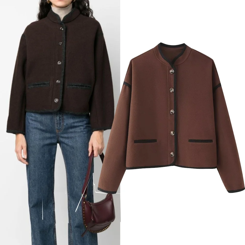 

Женское универсальное шерстяное пальто WMDR H5: модная верхняя одежда на весну, стандартная длина, повседневное, из других материалов