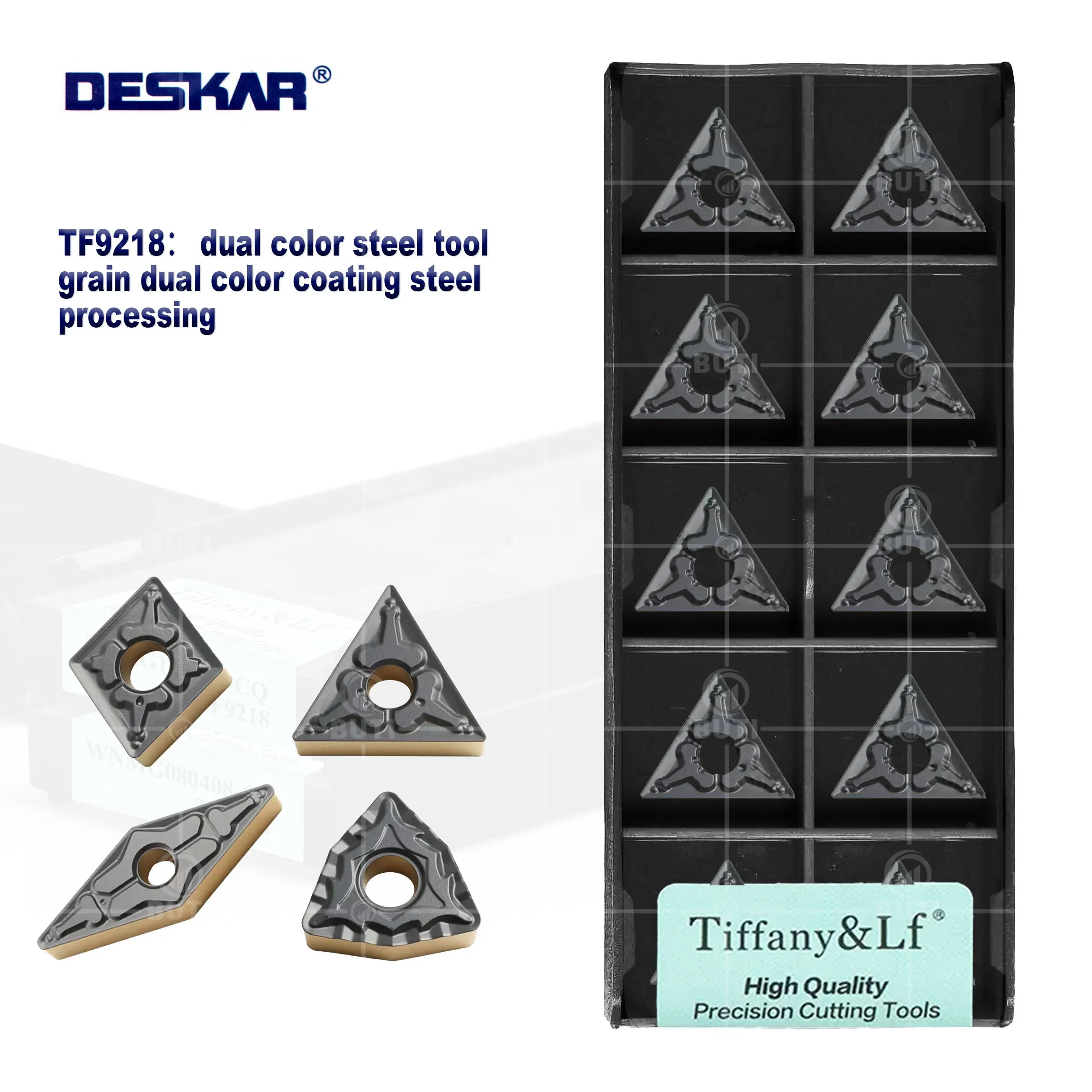 DESKAR 100% Original Blade TNMG WNMG CNMG VNMG TF9218 Dual Color Steel Tool Hard Metal Grain Dual Color Coating Steel Processing