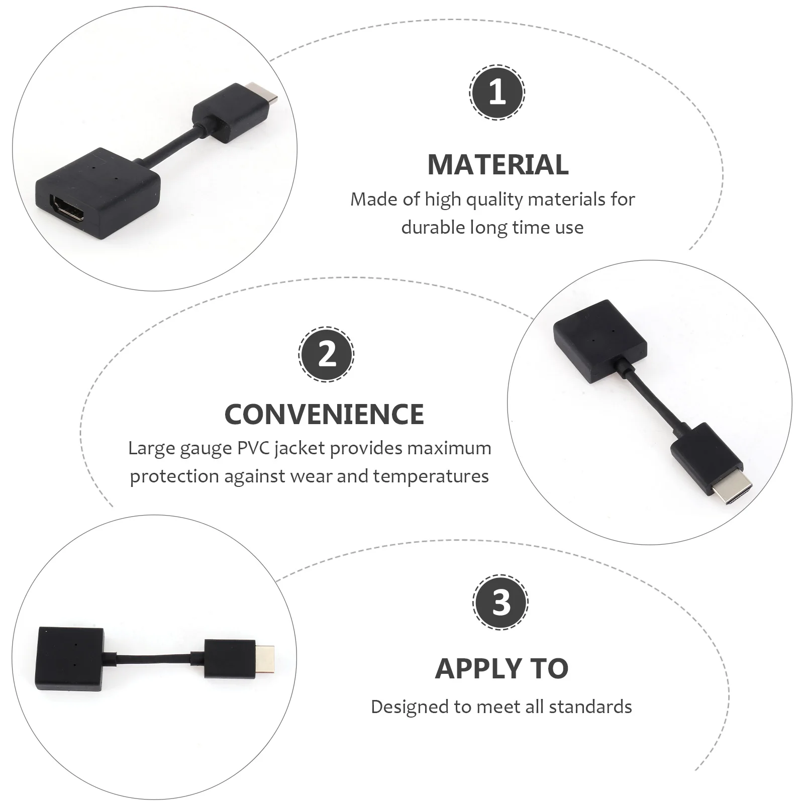 

10 Pcs Extension Cable Adapter Cord Connector Audio Line Extended Extender
