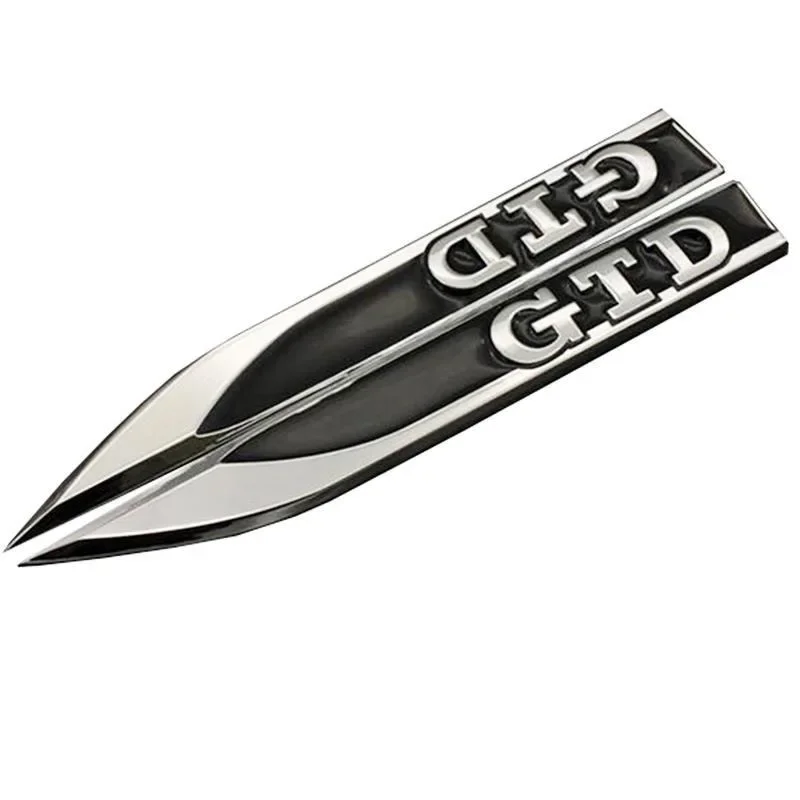 

1Pairs 3D Metal GTD GT-I Car Wing Right & Left Side Badge Fender Emblem Sticker ForVV GOLF Polo Jetta Passat MK7 MK4 MK5 MK6