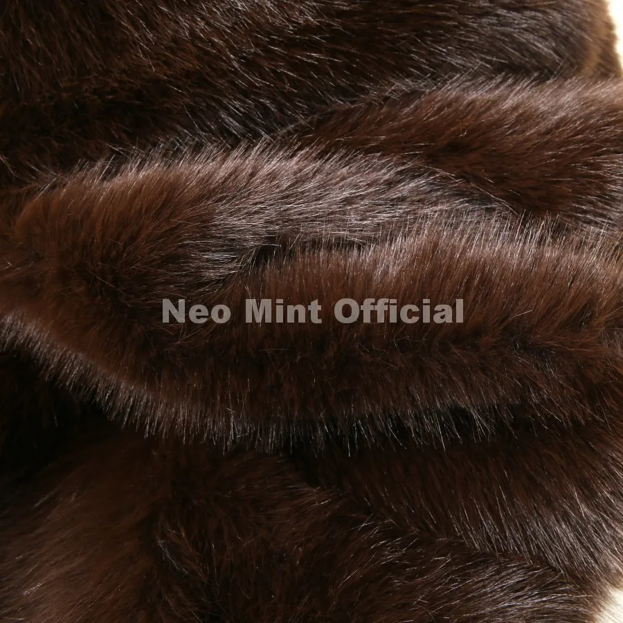 Neo Mint Trendy 2026 Winter Hot Chocolate Brown Peplum Fur Jacket Women Vintage Fashion Fluffy Faux Fox Fur Coat Long Outerwear