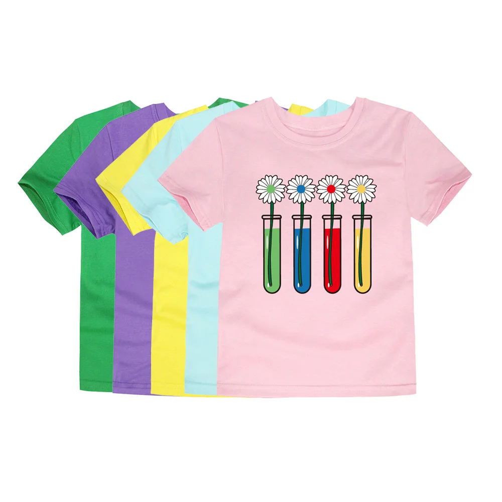 Boys Girls T Shirts 2 to 3 4 5 6 7 8 9 10 11 12 13 14 Years 100% Cotton Summer Kids Clothes Cute Tees Short Sleeve Children Tops