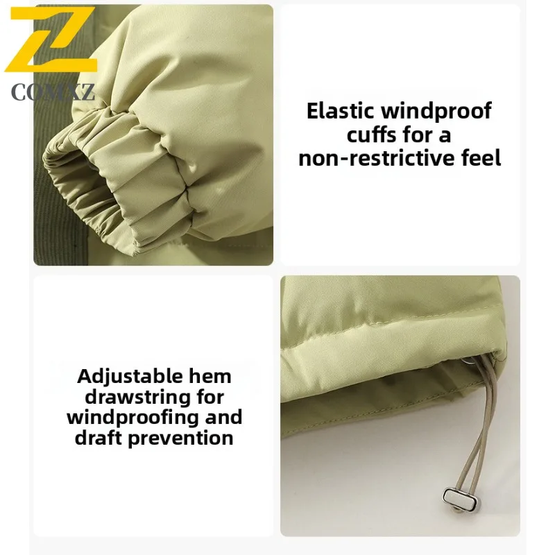 سترة COMXZ للمغامرة الخارجية للرجال، معطف فاخر بغطاء للرأس متعدد الوظائف بلون سادة، معاطف شتوية مريحة وخفيفة الوزن #6